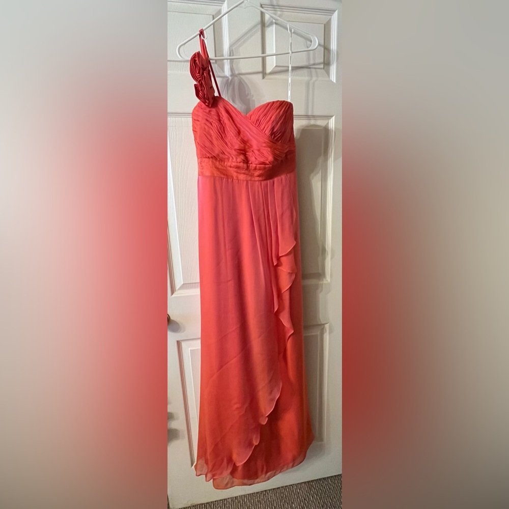 Phoebe Couture Elegant Coral Strapless Dress